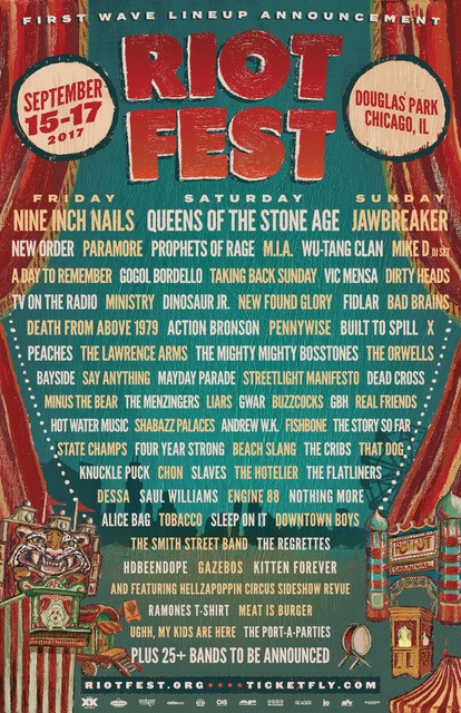 Riot Fest 2017 announces headliners Nine Inch Nails, Queens of the Stone Age, Jawbreaker and many more