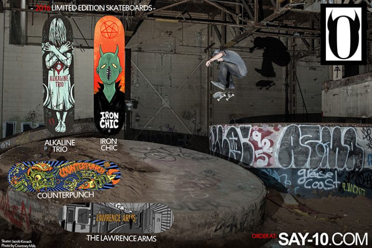 Alkaline Trio, Lawrence Arms, Iron Chic, and Counterpunch new limited edition skateboards!